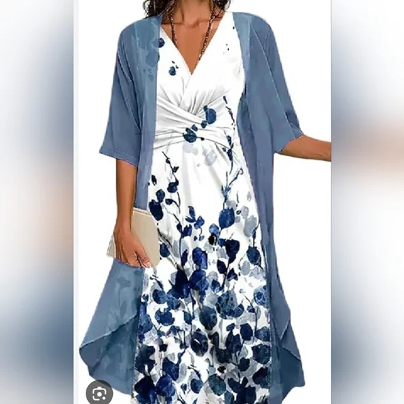 blue and white leaf print dress Cotton Blue Leaf Print Cut Out Maxi Dress